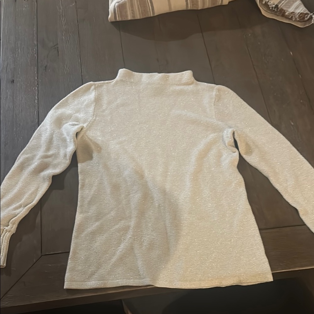 Sparkling Cream Turtleneck Sweater